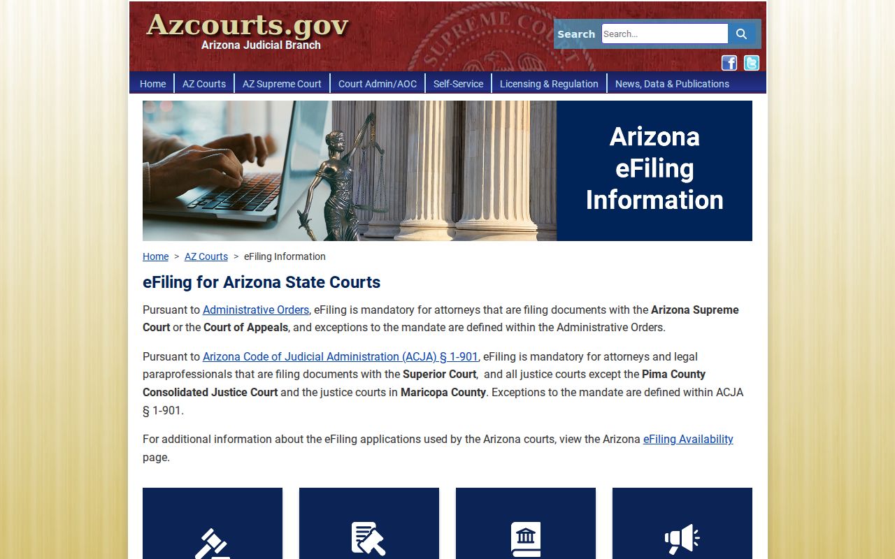 Pinal County civil court docket eFileAZ filing