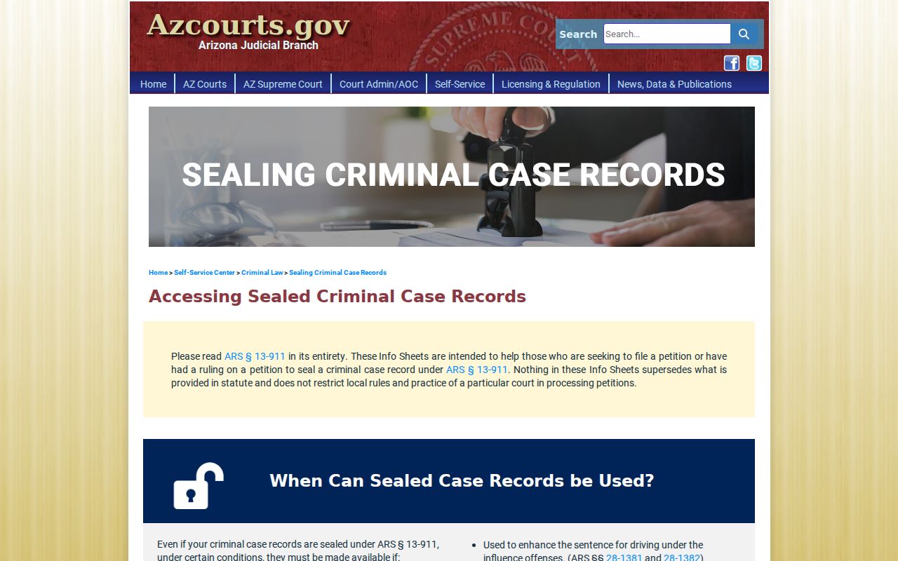 Pinal County sealed criminal court docket access