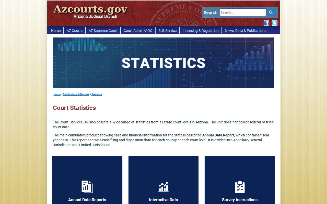 Arizona court statistics source for Pinal County court docket context